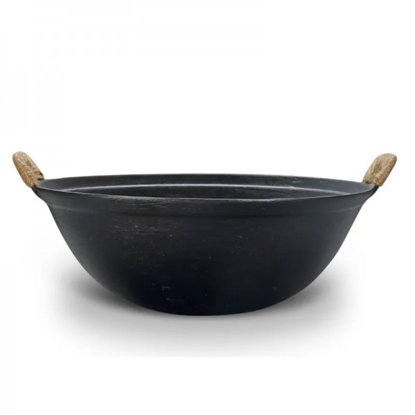 Cast Iron Rok Pot: Round Bottom Big Iron Pot, Uncoated Non-stick Pot, Wok Casserole, Selected Kitchen Cooking Pot, Cast Iron Skillet